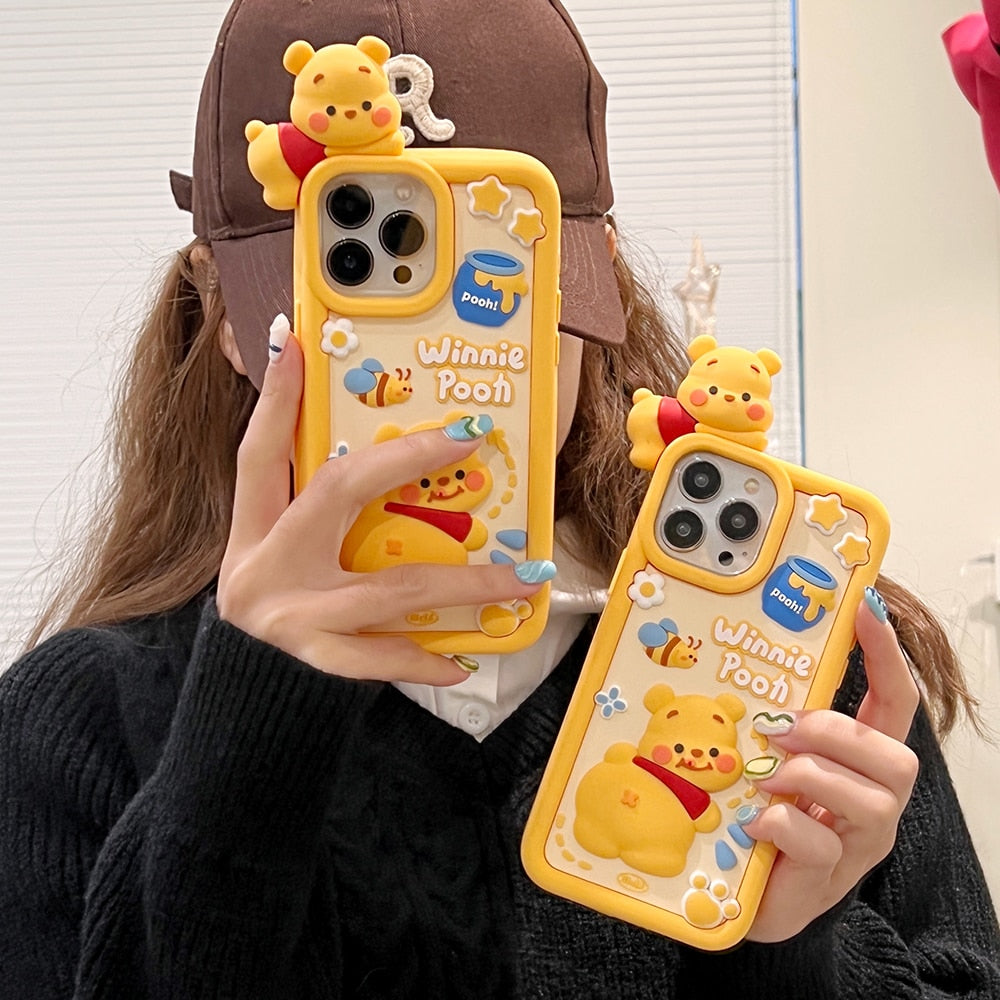 winnie pooh handyhülle 3D Disney Winnie The Pooh Silicone Soft Case For iPhone 14 13 12 serie –  Bestie Phone