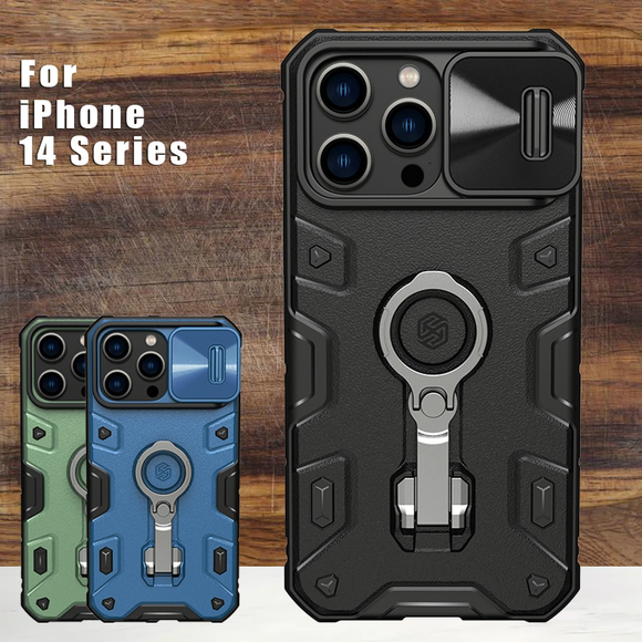 Slide Lens Protection Armor Case for iPhone 14 Series