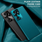 Luxury Plain Leather Shockproof Phone Case For Samsung Galaxy S22 S21 S20 Note 20 Series