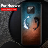 Luxury Fashion Fishes Soft Leather Anti-knock Shock-Proof Case For Huawei Mate 20 Pro P20 P30 Pro Mate 10 20 Pro