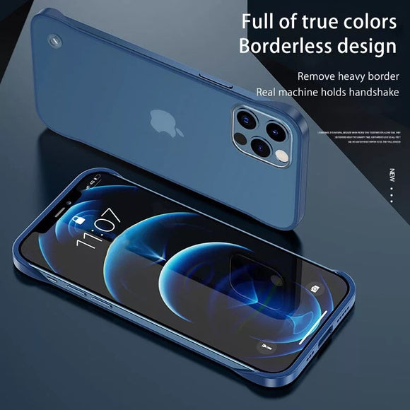 Ultra Thin Hard Frameless Translucent Case with Ring For iPhone 14  13 12 Series
