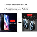 2 Pieces Tempered Glass Screen Protector Film + Camera Lens Protector For Redmi Note 10 Series