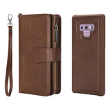 Luxury Zipper Wallet 2 in 1 Leather Case For Galaxy Note 8 Note 9