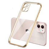 Luxury Plating Square Frame Matte Soft Silicone Case For iPhone 13 Series