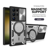 Luxury Magnetic Rotate Ring Bracket Holder Camera Slide Shockproof Case For Samsung Galaxy S23 S22 Ultra Plus