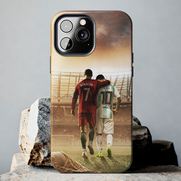 Lionel Messi & Cristiano Ronaldo Tough Phone Cases for iPhone 15 14 13 12 Series