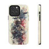 Brand New Military Personnel With Gun Tough Phone Case for iPhone 15 14 13 12 Series