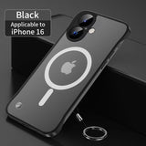 Ultra Thin Magnetic Frameless Transparent Phone Case For iPhone 16 15 14 13 12 Series