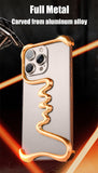 Luxury Art Frameless Aluminum Alloy Metal Phone Case For iPhone 16 15 14 Series