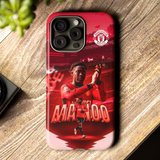 Manchester United's Black Diamond Kobbie Mainoo Tough Phone Case for iPhone 15 14 13 12 Series