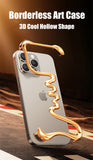 Luxury Art Frameless Aluminum Alloy Metal Phone Case For iPhone 16 15 14 Series