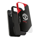 Manchester United Tough Phone Case — 'We Are United' Bold Red & Black Protective Cover for iPhone 18 17 16 15 14 13 Series