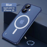 Ultra Thin Magnetic Frameless Transparent Phone Case For iPhone 16 15 14 13 12 Series