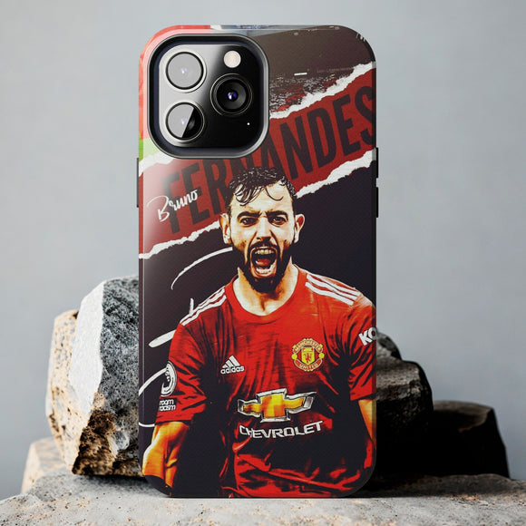 Manchester United Captain Bruno Fernandes Tough Phone Case for iPhone 15 14 13 12 Series