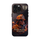 New Firefighter "Running into danger to save lives" Tough Phone Case for iPhone 15 14 13 12 Series