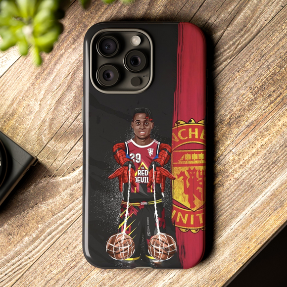 Manchester United Spider Man Aaron Wan-Bissaka Tough Phone Case for iPhone 15 14 13 12 Series