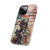 Female Soldier With Gun Tough Phone Case for iPhone 15 14 13 12 Series