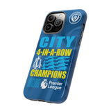Man City's "Four in a Row" History Luxury Touch Phone Case for iPhone 15 14 13 12 Series