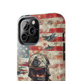Female Soldier With Gun Tough Phone Case for iPhone 15 14 13 12 Series