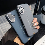 Luxury Business Leather Magsafe Magnetic Metal Button Phone Case For iPhone 16 15 14 13 Series