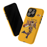 Los Angeles Lakers LeBron James In Action Tough Phone Case for iPhone 15 14 13 12 Series