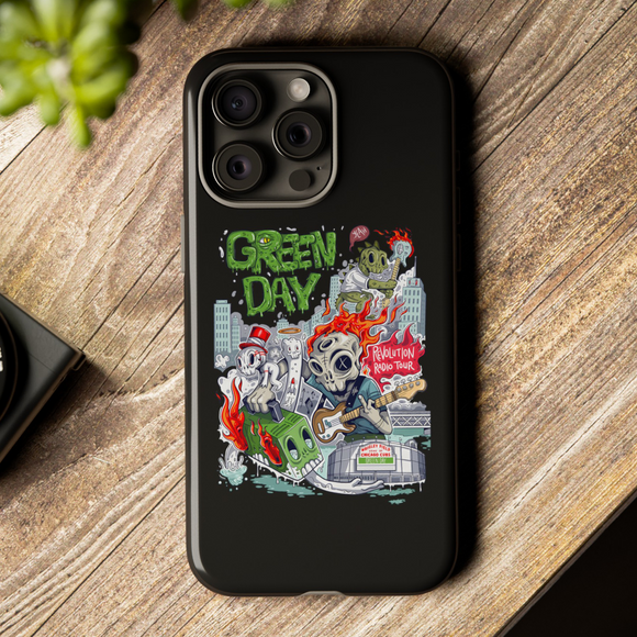 Green Day Revolution Radio Tour Tough Phone Case for iPhone 15 14 13 12 Series