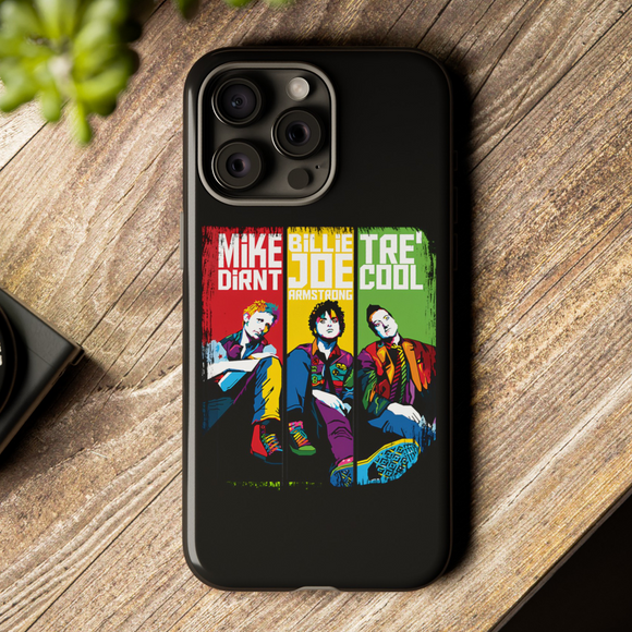 Green Day Members Tough Phone Case for iPhone 15 14 13 12 Series