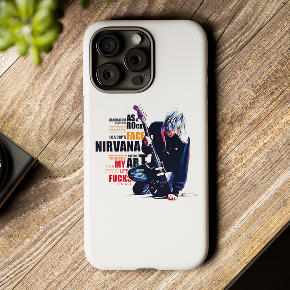 Nirvana Kurt Cobain High Quality Tough Phone Case for iPhone 15 14 13 12 Series