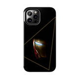 Half Mask Iron Man Tough Phone Case for iPhone 15 14 13 12 Series