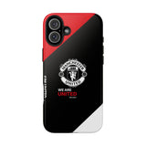 Manchester United Tough Phone Case — 'We Are United' Bold Red & Black Protective Cover for iPhone 18 17 16 15 14 13 Series