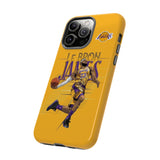 Los Angeles Lakers LeBron James In Action Tough Phone Case for iPhone 15 14 13 12 Series