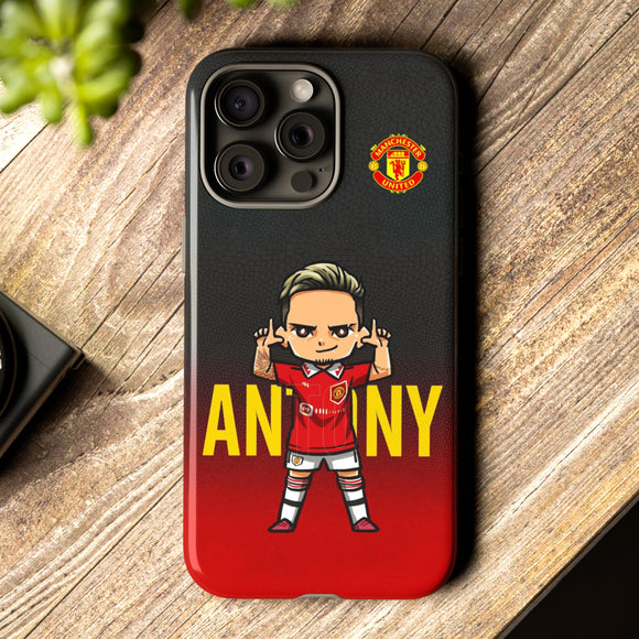 Cute Manchester United Antony Tough Phone Case for iPhone 15 14 13 12 Series