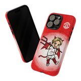 Cute Devil Manchester United Rasmus Højlund Tough Phone Case for iPhone 15 14 13 12 Series