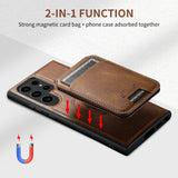 2 in 1 Detachable Cards Slot Wallet Magsafe Magnetic Wireless Charging Case For Samsung S23 S22 Series