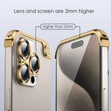 Luxury Aluminum Aromatherapy Lens Protection Shell Corner Pads Shockproof Phone Cases For iPhone 15 14 13 Series
