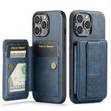 Multifunctional Magnetic Card Slot Wallet Kickstand PU Leather Case For iPhone 15 14 13 12 Series