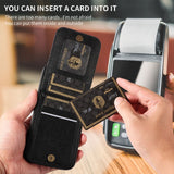 Leather Wallet Finger Ring KickStand Case For iPhone 15 14 13 12 Series