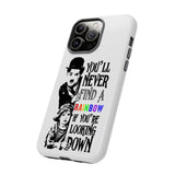 Charlie Chaplin "You'll Never Find a Rainbow if You're Looking Down" Phone Case for iPhone 15 14 13 12 Series