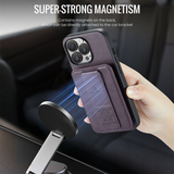 Multifunctional Magnetic Card Slot Wallet Kickstand PU Leather Case For iPhone 15 14 13 12 Series