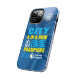 Man City's "Four in a Row" History Touch Phone Case for iPhone 15 14 13 12 Series