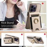 Leather Wallet Finger Ring KickStand Case For iPhone 15 14 13 12 Series