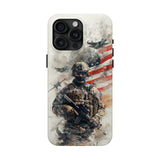 New Military Personnel With Gun Tough Phone Case for iPhone 15 14 13 12 Series