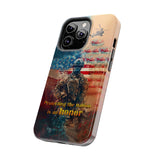 Military Personnel 'Protecting the nation is an honor' Tough Phone Case for iPhone 15 14 13 12 Series