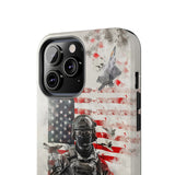 Super Tough Military Personnel With Gun Tough Phone Case for iPhone 15 14 13 12 Series