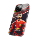 Manchester United Captain Bruno Fernandes Tough Phone Case for iPhone 15 14 13 12 Series