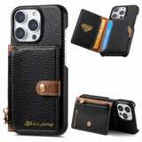 New Zipper Leather Wallet with Card Holder Phone Case for iPhone 15 14 13 Series