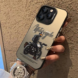 Trendy Motorcycle Frosted Colored Anti-drop Phone Case for iPhone 15 Series