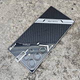 2024 Luxury Electroplated Leather Shockproof Hard PC Case for Samsung Galaxy S23 S24 Ultra