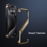 S-shaped Aluminum Alloy Hidden Stand Rimless Case For iPhone 16 15 14 Series