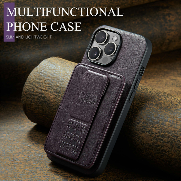 Multifunctional Magnetic Card Slot Wallet Kickstand PU Leather Case For iPhone 15 14 13 12 Series